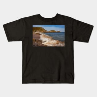 Mumbles Lighthouse, Bracelet Bay, Wales Kids T-Shirt